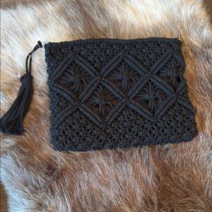 Black Macrame Clutch